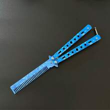 Alloy Graffiti Butterfly Comb - Folding Comb Training Simulation Game Props, Beginner Practice Comb, Hairstylist Tool Comb Model, Stainless Steel Butterfly Comb - Multicolor - View 9