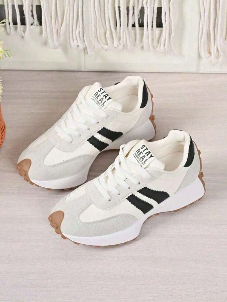 2026 New Women's Thick Sole Sneakers, Lace-Up Casual Chunky