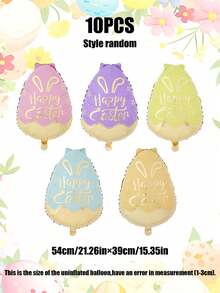 5/10 piezas Globos con forma de huevo de Pascua, Globos de Pascua felices adecuados para fiesta de Pascua, evento, celebración de vacaciones - Globos de Pascua - Ver 6