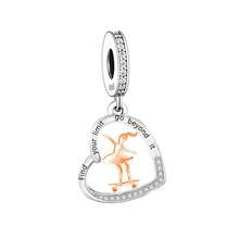 1 件极简主义 925 纯银卡通娃娃造型吊坠珠 DIY 纪念品男女通用生日礼物 - 銀色 - 查看 5