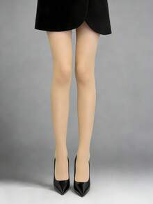 女士杏色时尚连裤袜 - 不透明且富有弹性，经典裸色打底裤，打造日常时尚休闲风格 - 杏色 - 查看 10