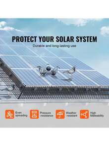 6 Inch X 100ft Solar Panel Bird Guard, Critter Guard Roll Kit With 100pcs Stainless Steel Fasteners, Solar Panel Guard With Rust-Proof PVC Coating, 1/2 Inch Wire Roll Mesh - Black - View 2