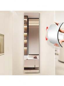 16pcs Frameless Acrylic Glass Mirror Tile, Suitable For Bedroom, Home Gym, Shatterproof, Removable Portable Mirror Wall Sticker, Applicable For Home Room, Bedroom, Home Decor, Wall Decor, Bathroom And Vanity, Size 20x20cm - Mirror Wall Stickers - View 3