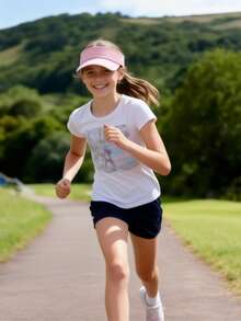 1顶男女童通用开顶遮阳棒球帽，户外防晒运动帽 - 彩色 - 查看 4