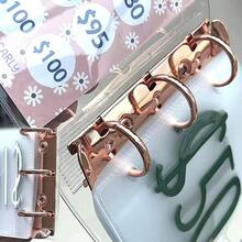 1pc Cash Savings Passbook, PVC Cover 3-Ring Binder - Pink - View 4