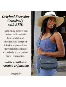 Baggallini Original Everyday 11x7.5 Crossbody Bags Rfid Protected Lightweight Nylon Zippered Travel Purse - Than - Xem 2