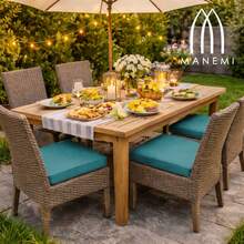 Pack de Cojín para silla 45x45x5 cm|Repelente al agua y fácil de limpiar|Con cintas de sujeción|Funda con cremallera desmontable|Uso interior y exterior|Ideal para comedor, terraza, jardín u oficina - Azul verdoso - Ver 6