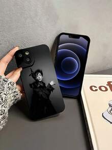 V black monochrome elegant style. This stylish -themed phone case is compatible with Samsung, Apple, VIVO, OPPO, , Transsion, ,  and Honor. Made of TPU silicone, it offers shock and drop protection and a superior feel. It's an ideal gift for family, friends, and loved ones, and a perfect choice for valentines day and Year's gift. - Negro - Ver 4
