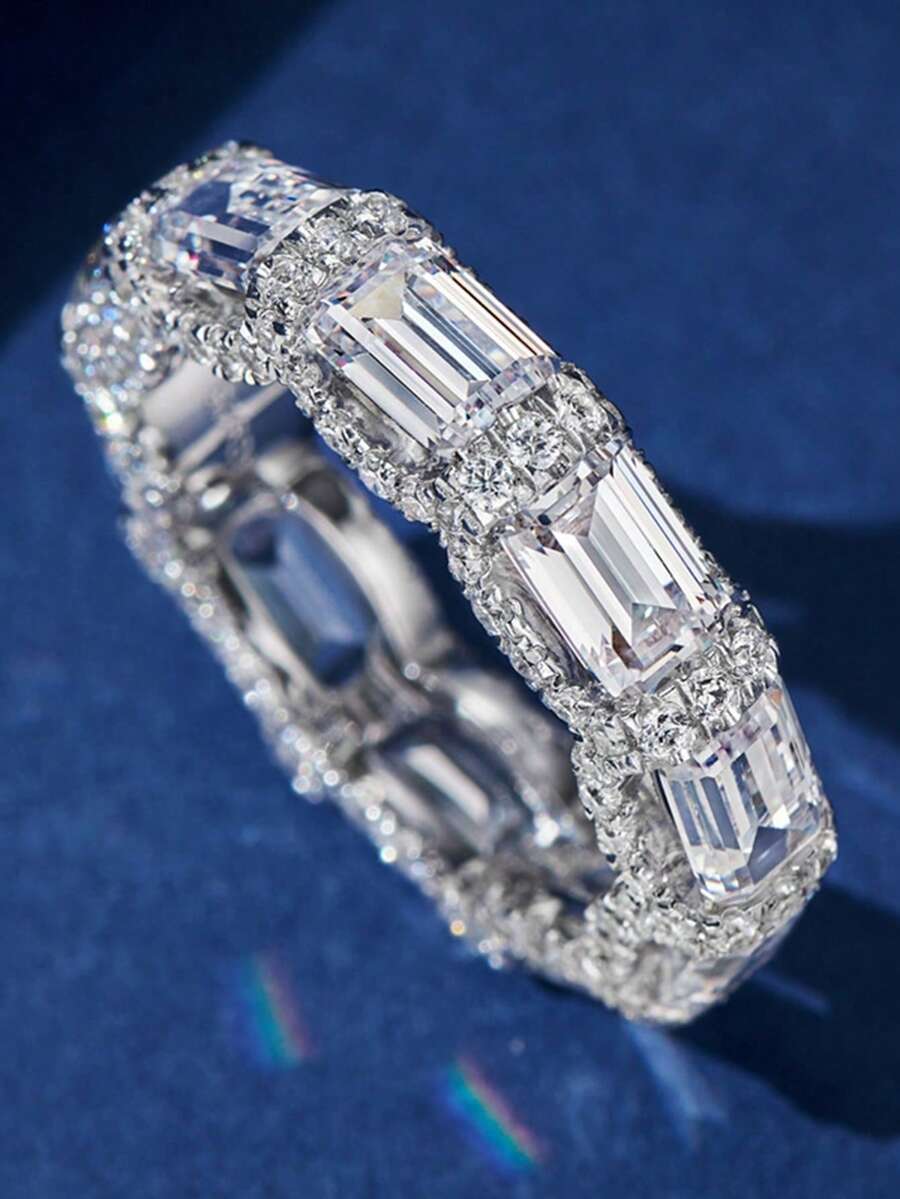 1 chiếc nhẫn đá Cubic Zirconia thời trang dành cho nữ, thích hợp làm quà tặng Ngày Valentine, đám cưới, kỷ niệm, tiệc tùng. - 1 # - Xem 1