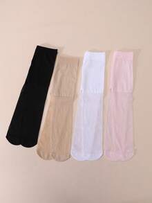 4 Pairs Baby Girls' Jacquard Tights, Casual Everyday Wear, Thin Style Suitable For Spring & Summer - Multicolor - View 6