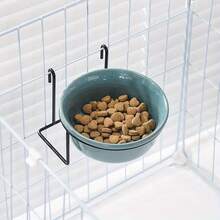 1 Set Anti-Spill Cat Food Bowl, Hanging Ceramic Pet Bowl, Fixed Dog Bowl, Suitable For Puppies & Kittens, Raised Pet Feeder - 360mL - View 6