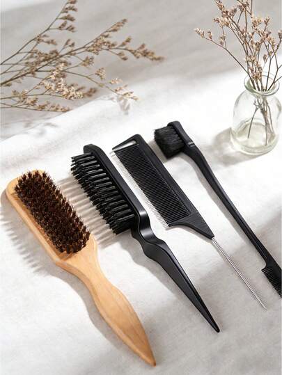 1 pieza Peine/cepillo de barba unisex, peine profesional para peinado sin fragancia, peine degradado y cepillo de limpieza para corte de cabello, herramienta de aseo suave, cepillo para cabello grueso/fino, adecuado para el Día Nacional, uso en el baño, masaje del cuero cabelludo, temporada de regreso a clases, viajes y vacaciones, vida diaria, también un gran regalo para familiares y amigos