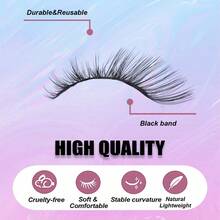 5 Pairs Fluffy Lashes False Lashes Black Stem Invisible Band Lashes Crisscross Curl Dog Eye Effect Faux Mink Lashes For Women - Doe-eyed Lashes - View 6