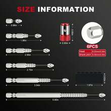 High-Magnetic Screwdriver And Drill Bit Set, 6 Pieces Of K5 Impact-Resistant And Non-Slip Drill Bits, Precision Magnetic Drill Bits, Suitable For DIY/Professional Use, Flat, Cross-Head, PZ Tip, 25, 50, 65, 70, 90, 150 Mm. LYBN - 6pcs - 查看 5
