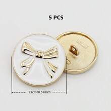 5/10 chiếc khuy bấm tròn bằng kim loại hình nơ, thích hợp cho áo khoác, áo vest, áo len, áo sơ mi, quần áo tự may, đồ thủ công, dụng cụ nghệ thuật, phụ kiện may vá. - Cung tròn - Xem 23