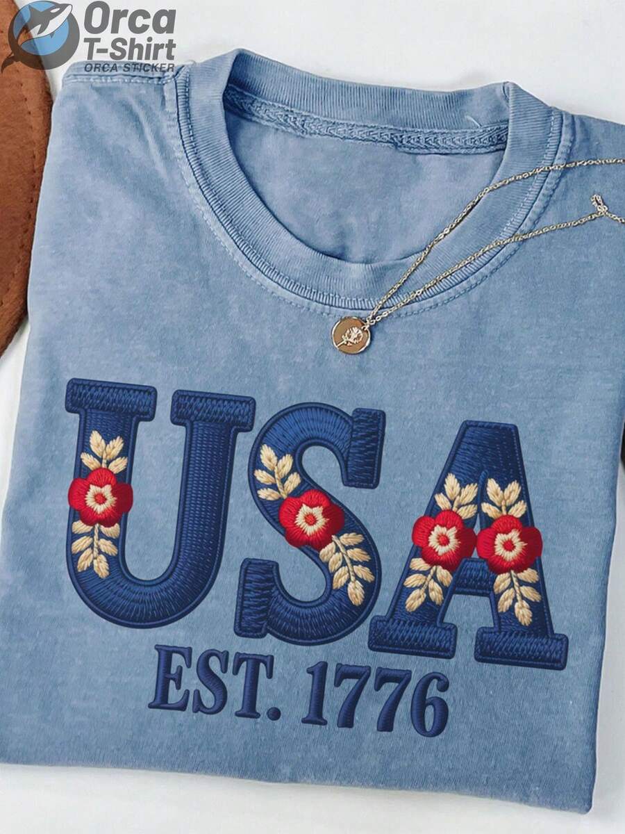 250th Anniversary T-Shirt - 2026 July 4th USA 250th Anniversary Celebration T-Shirt, 250th Anniversary Themed T-Shirt, Comfortable Casual Wear Suitable For All Seasons, A Great Gift For Friends And Family, Independence Day Celebration Apparel - 藍色 - 查看 1