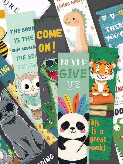 30pcs Cartoon Animal Reading Bookmark Cute Dog Literary Reading Book Page Book Marking Paper Card Creative Gift Decoration