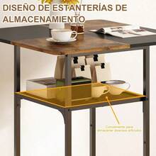 Mesa de bar, mesa de cocina pequeña 60 X 60 X 90 Cm, para cocina, comedor, industrial - Negro - Ver 4