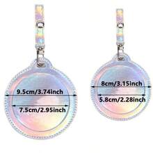 58/75mm圆形透明窗口徽章保护套，水晶徽章展示袋，便携式/悬挂式 - 彩色 - 查看 11