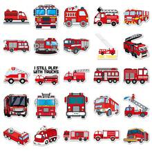 100PCS Fire Truck Stickers High-Quality And Beautiful Stickers For Scrapbook, Journaling, Laptop, Bumper, Skateboard, Water Bottles, Computer, Phone, Hard Hat, Car Stickers And Decals - Random Style - View 4