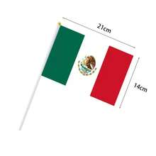 12 Piezas Bandera de México 21x14cm con Palo de Mano, Banderas Mexicanas para Mundial, Eventos Deportivos, Fiestas Patrias y Celebraciones - 12 Piezas - Ver 3