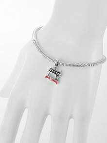 1pc Minimalist 925 Sterling Silver Vintage Sewing Machine Shaped Pendant, Unisex DIY Souvenir Birthday Gift - Silver - View 5