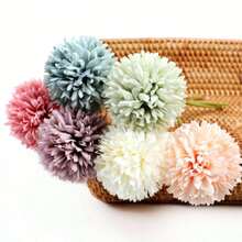 6 Stück, künstliche Pusteblumen, realistischer Strauß tennisballförmiger Chrysanthemen, Valentinstag Geschenk, Hochzeit, Braut Verlobungsfeier Dekoration, Geburtstags- oder Jahrestags-Artikel, Heimdekoration, Tischdekoration. - Mehrfarbiger Löwenzahn - Übersicht 6