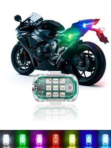 Wireless LED Strobe Light With Remote Control, 8 Colors, USB Rechargeable Anti-Collision Warning Light, High Brightness Wireless LED Light Suitable For Cars, Drones, Trucks, Motorcycles, Airplanes, And Bicycles. - 9LED Ambient Light - View 15