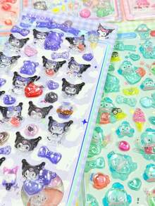 3D猫咪贴纸、3D水晶立体贴纸、3D浮雕贴纸、卡通手机壳DIY装饰贴纸、笔记本装饰贴纸、礼品装饰贴纸、手机壳装饰贴纸、可爱多用途儿童贴纸 - 彩色 - 查看 5