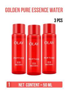 Olay 50毫升肽黄金纯净精华爽肤水，全新提拉紧致黄金纯净爽肤水，补水保湿，补充肌肤水分，温和护肤，质地轻盈，均匀肤色，滋养肌肤，深层保湿，适合所有肤质，尤其适合干性暗沉肌肤，日常面部精华，改善肤质和衰老迹象，令肌肤柔软、光滑、透亮。 - 精華水50ml - 查看 13