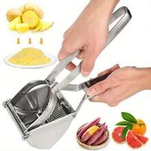 1 Pc Heavy Duty Steel Potato Ricer Puree Masher Juicer Vegetable Fruit Press Maker - Silver - View 11