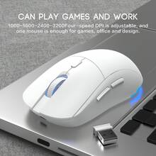 HXSJ T20 Is A 2.4G Wireless Mouse With A 6-Key Sound Office Gaming Mouse. It Features An Ergonomic Grip And A LOGO That Can Emit Light Up To 3600DP RGBChristmas - White-upgraded Version - View 10