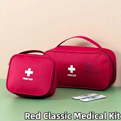 2个/1个急救包，应急包，家用医疗用品收纳袋，便携式手持小药包，旅行急救包，药品收纳袋，急救箱，医疗收纳袋，适用于办公室、旅行、收纳整理。袋中袋设计，方便携带和使用，必备用品，劳动防护安全，返校季、户外活动、车载使用，馈赠亲友。