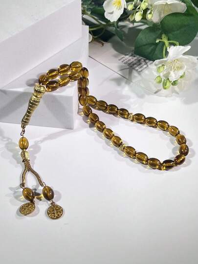 33 piezas Cuentas ovaladas Tasbih, Cuentas de oración musulmanas, Accesorio elegante de oración diaria