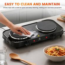 SUPERLEX 8-In-1Electric Stove, 2000W Induction Cooker Table, Portable Cooking Hot Plate, 5-Speed Temperature Control Portable Cooking Hot Plate, Heating Indicator Light, Overheating Protection. Suitable For All Cookers, Suitable For RV/Home/Camping/Apartment - UK Plug(220-240V) - View 11