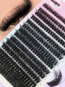 14 Rows 280pcs Fluffy Eyelash Extension Kit, Volume, Length And Curl Individual Eyelash Extensions, D Curl, Makeup Eyelashes, Wedding/Bridal, Black, Large Volume Eyelashes - View 2