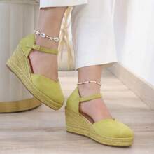 angelica Femmes Compensées et Flatform - Citron - Voir 3