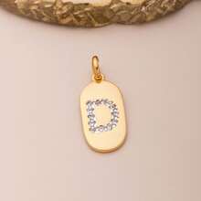 Letter A-Z Pendant With Sparkling Stones | Gold Oval Medal | Initial Name - Vàng - Xem 4