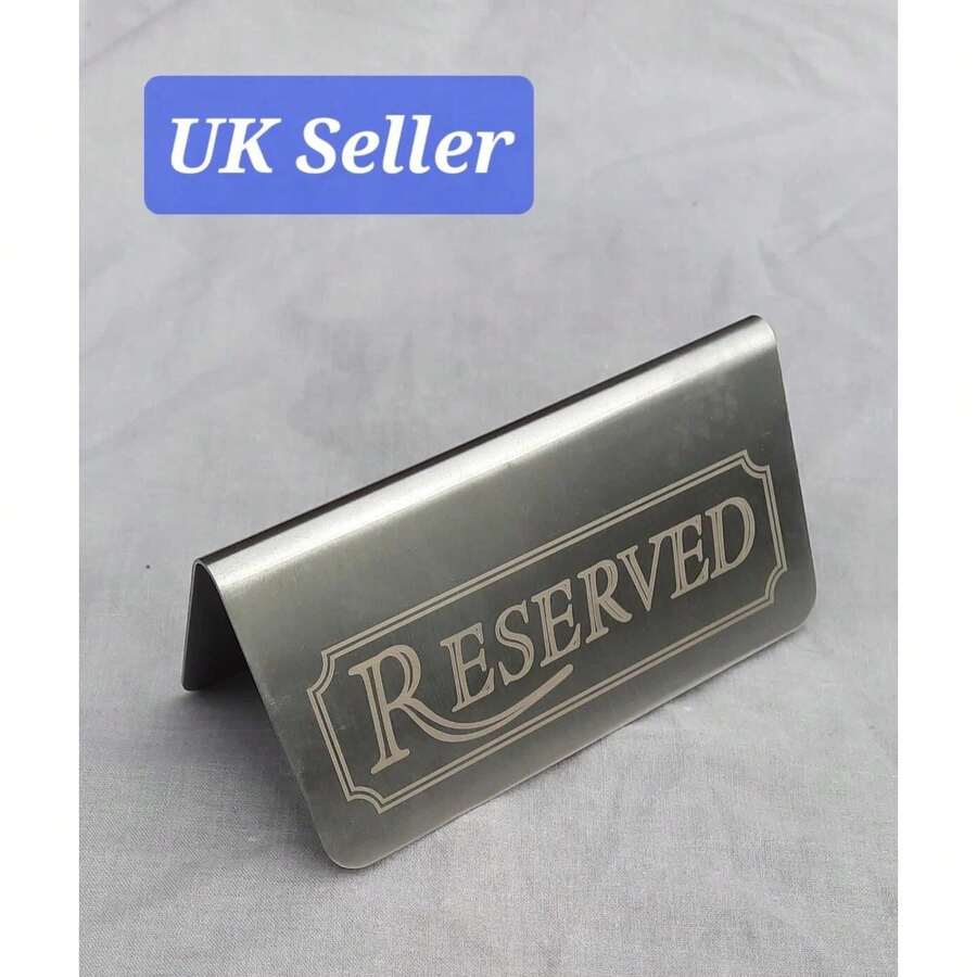Reserved Sign Stainless Steel Table Tent Restaurant Cafes Tabletop Pub Bar Pk 25 - Multicolor - View 1