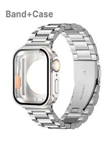 2 Stücke Gold Kompatibles Armband 38mm 40mm 41mm 44mm 45mm 49mm 42mm 46mm und Uhren Schutzhülle Bildschirmschutzfolie Serie SE/S10/S9/S8/S7/S6/S5/S4/S3/S2/S1, Herren- und Damenaccessoires Essentiell für Sommer Strandaktivitäten und Partys, Muttertagsgeschenk, Edelstahl Schmuck, Abschluss- und Schulanfangsgeschenke - Gold - Übersicht 16