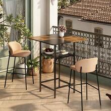 Mesa de bar, mesa de cocina pequeña 60 X 60 X 90 Cm, para cocina, comedor, industrial - Negro - Ver 2