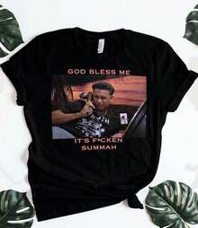 New  T-Shirt Jersey Sweater Summer Gift Party Birthday God Bless Me It's F*Cken Summah Shore Side Front Or Back - màu đen - Xem 8