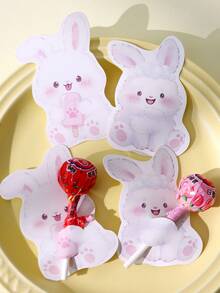 A Pack Of 40 Rabbit Lollipop Card Ideal For Party Favors, Elegant Paper Gift Bags For Easter Festival - متعدد الألوان - مشاهدة 10