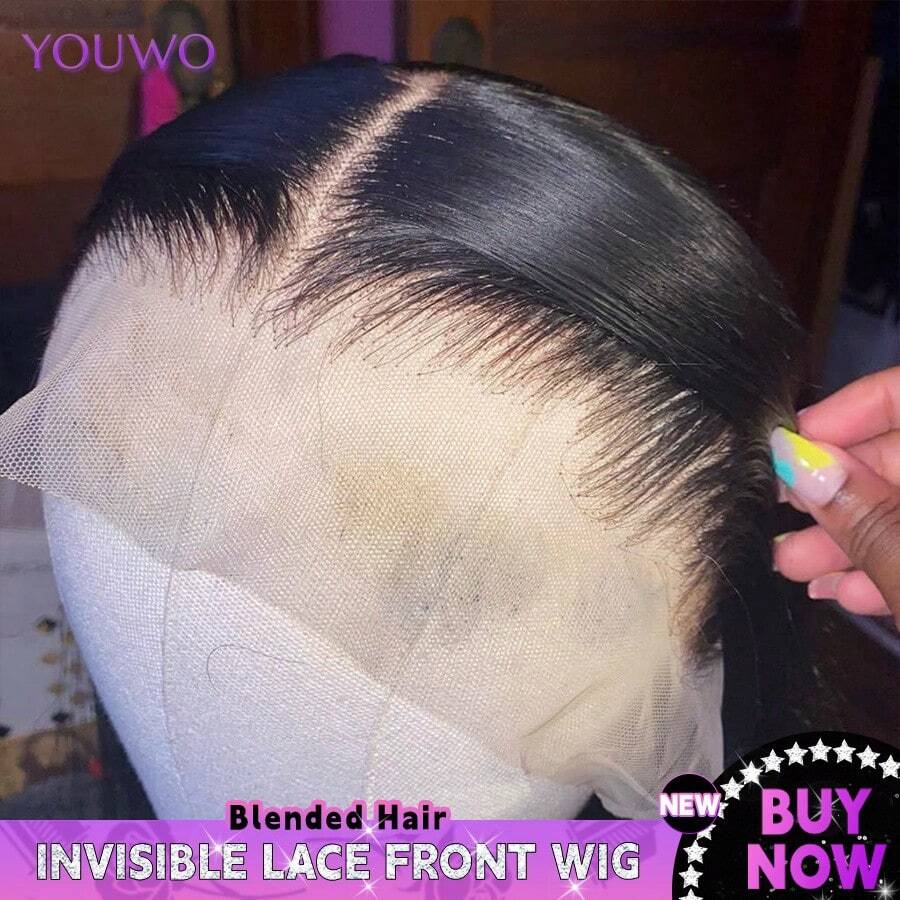 200% Density 13x6 HD Lace Frontal Wig Pre Plucked 8-34 Inch Chocolate Brown Straight Lace Front Hand Weaves For Women Blended Human Hair Transparent HD Lace Front Front Wig Brazilian Virgin Hair