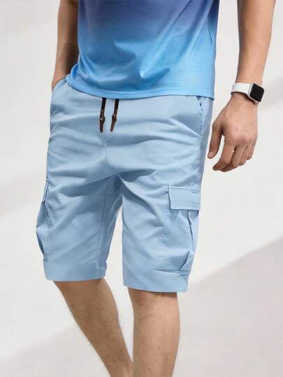 Driftmere 男士經典工裝短褲，休閒多口袋束口腰工裝短褲，夏季適合戶外穿著