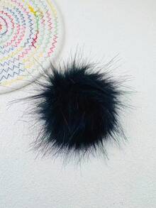 1pc Handmade Feather Round Shoe Clip, Detachable Accessory For Clothing, Shoes, Hats - Black - View 7