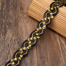 2/5 Inch Sequin Woven Trim Ribbon, Multi-Color Options, Suitable For Sewing, Clothing Edging Decor, Hat Embellishment, Dance Costume Decoration, Applicable For DIY Clothing, Home Decor, Garment Making, Gift Packaging And Beginner Sewing - Multicolor - View 7