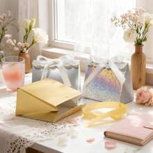 20pcs Mini Packaging Bags, Lace Small Paper Bags, Ribbon Bow Delicate Packaging Bags, Gift Boxes, Small Gift Bags, Suitable For Wedding Party, Candy Packaging - Lace-trimmed Paper Bag - View 6