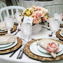 Sunflower Embossed Wine Glasses Set Of 6 – 10oz Transparent Vintage Goblets, Dishwasher Friendly Stemmed Drinking Cups For Wedding Toast, Cocktail, Juice & Home Entertaining - 透明色 - 查看 3