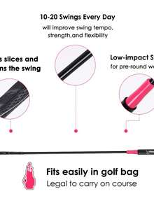 Golf Swing Training Aid Warm Up Stick Professional Golf Practice Tool For Beginners & Golfers - 玫瑰紅 - 查看 5